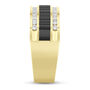 Men&rsquo;s Lab Grown Diamond Band in 10K Yellow Gold with Black Rhodium Inlay &#40;1/2 ct. tw.&#41;