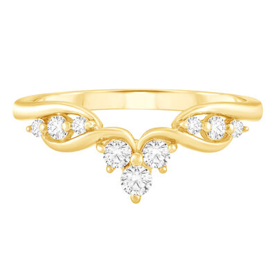 Diamond Contour Band in 10K Yellow Gold (1/4 ct. tw.)