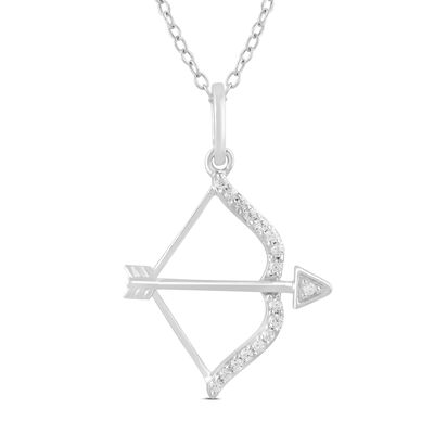 Diamond Arrow Pendant in Sterling Silver (1/10 ct. tw.)