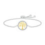 Tree of Life Bolo Bracelet with Diamonds in Sterling Silver &amp; 10K Yellow Gold &#40;1/8 ct. tw.&#41;