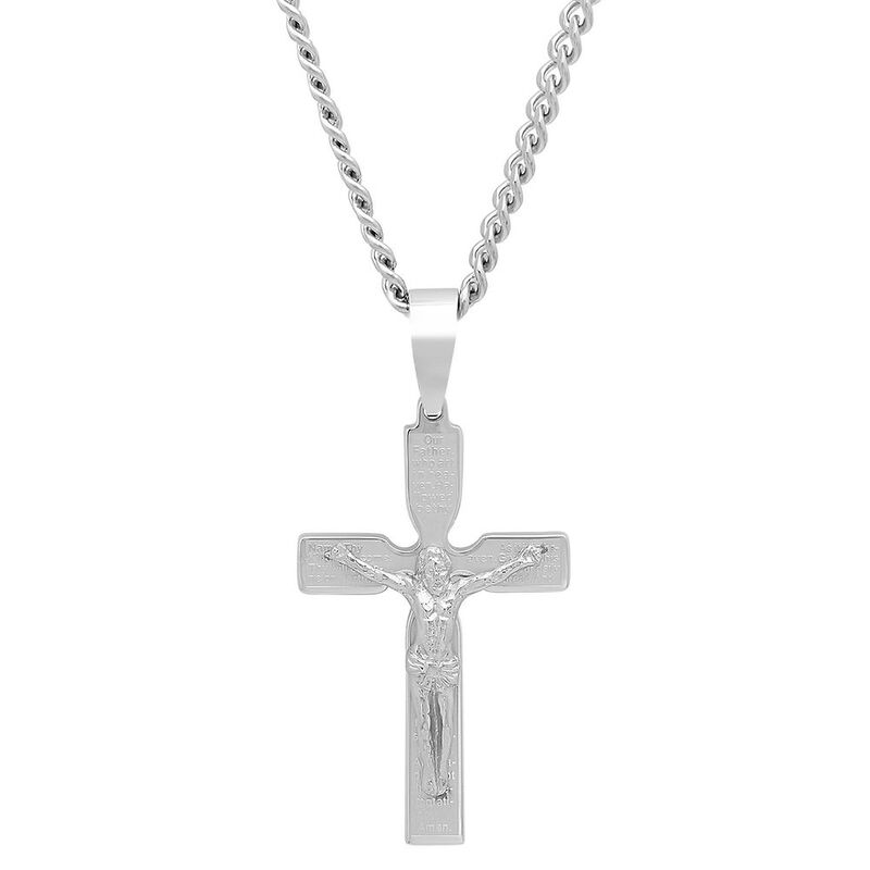 Men&#39;s Crucifix Cross Pendant in Stainless Steel