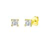 Diamond Princess Cut Stud Earrings in 14K Yellow Gold &#40;1/7 ct. tw.&#41;
