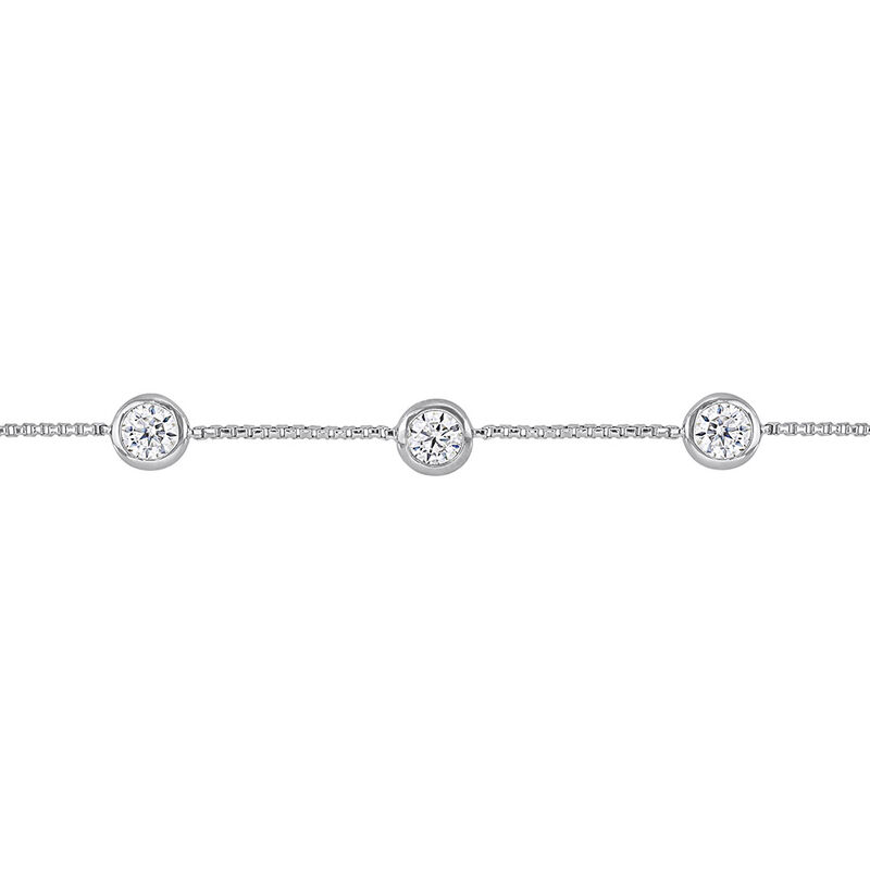 Station Bolo Bracelet with Moissanite in Sterling Silver &#40;1 1/4 ct. tw.&#41;