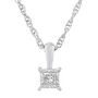  Diamond Accent Solitaire Pendant in Sterling Silver 