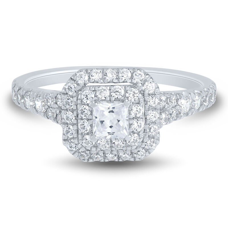 Princess-Cut Double Halo Engagement Ring in 14K Gold &#40;3/4 ct. tw.&#41;