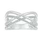 Diamond Open X Ring in Sterling Silver &#40;1/7 ct. tw.&#41;