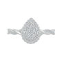 Pear-Shaped Promise Ring with Diamond Twist Band in Sterling Silver &#40;1/4 ct. tw.&#41;