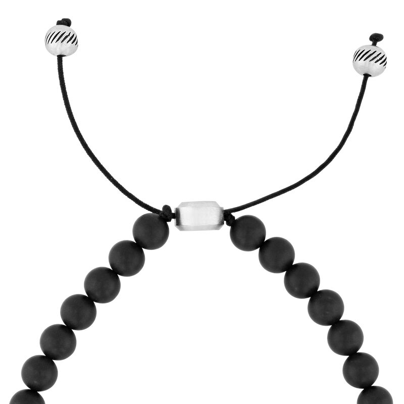 Onyx Bolo Bracelet in Stainless Steel, 6MM, 6.5&quot;-8.5&quot;