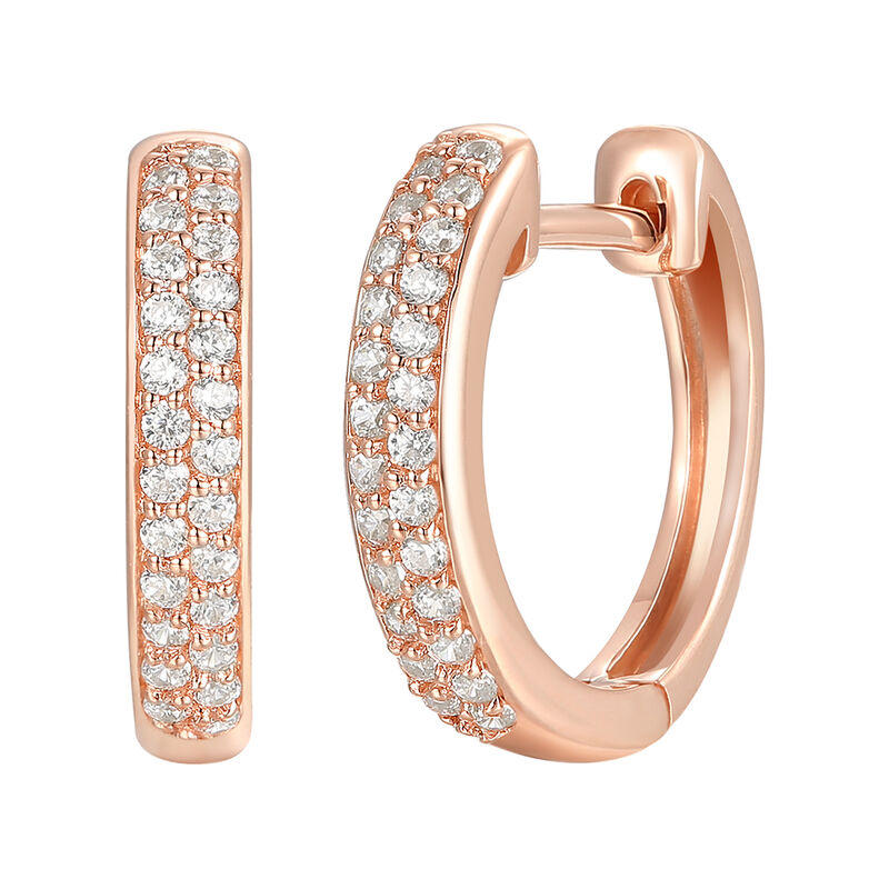 1/4 ct. tw. Diamond Hoop Earrings in 10K Rose Gold