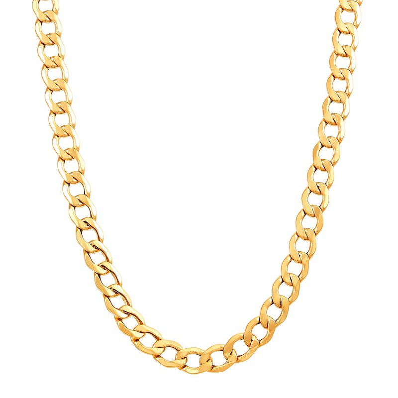 Light Beveled Curb Chain in 14K Yellow Gold, 22&rdquo;