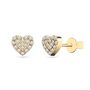 Diamond Heart Earrings in 14K Yellow Gold &#40;1/10 ct. tw.&#41;
