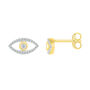 Evil Eye Stud Earrings with Diamonds in 10K Yellow Gold &#40;1/8 ct. tw.&#41;