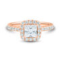 Lab Grown Diamond Princess-Cut Engagement Ring with Halo in 14K Rose Gold