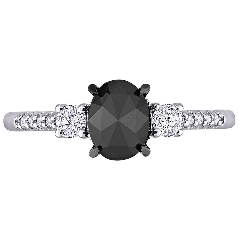 1 1/4 Black &amp; White Diamond Ring in 14K White Gold