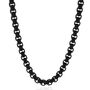 Men&rsquo;s Link Box Chain in Black Ion-Plated Stainless Steel, 24&quot;
