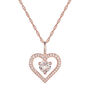 Morganite and Diamond Heart Pendant in 10K Rose Gold &#40;1/8 ct. tw.&#41;