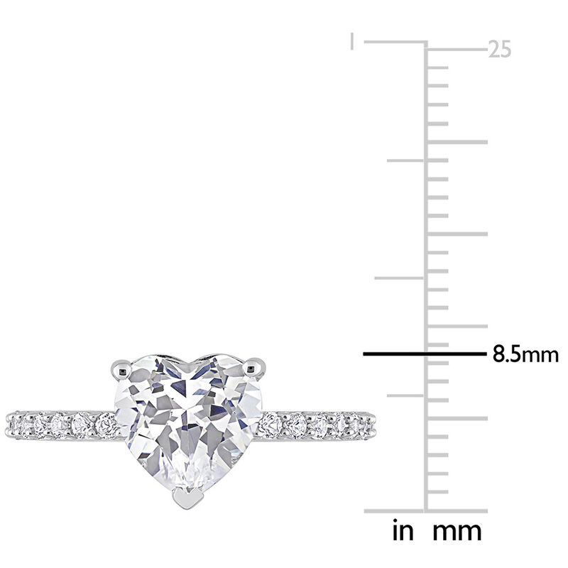 Heart-Shaped Lab Created White Sapphire Ring in 10K White Gold