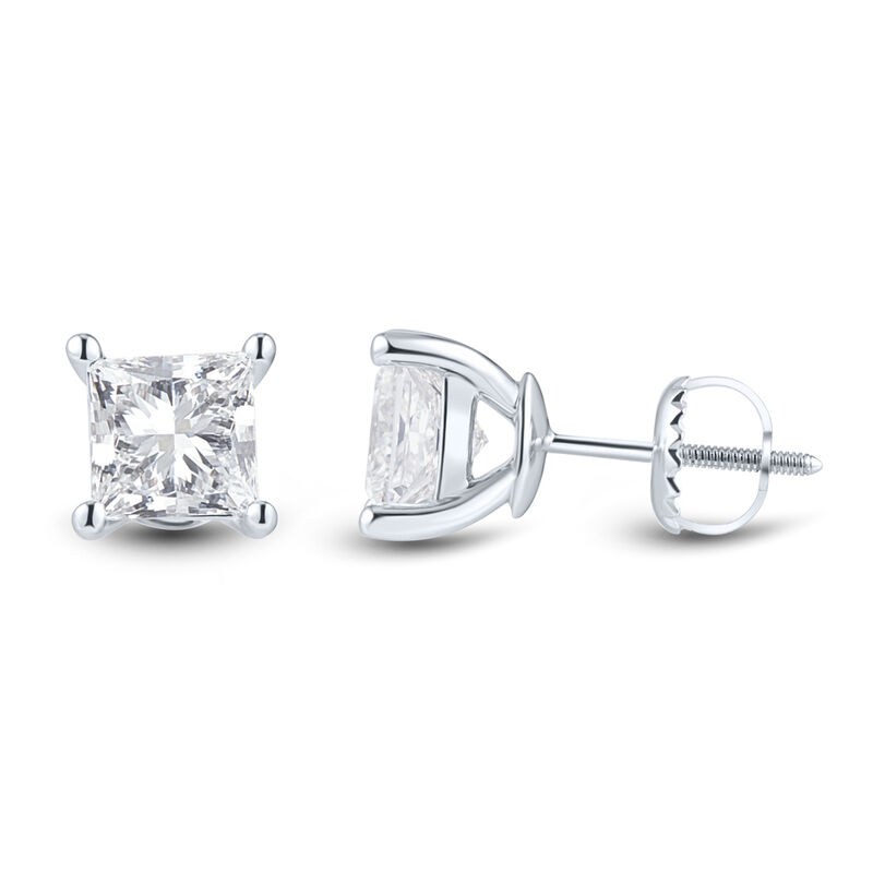 Lab Grown Diamond Earrings with Princess Cut