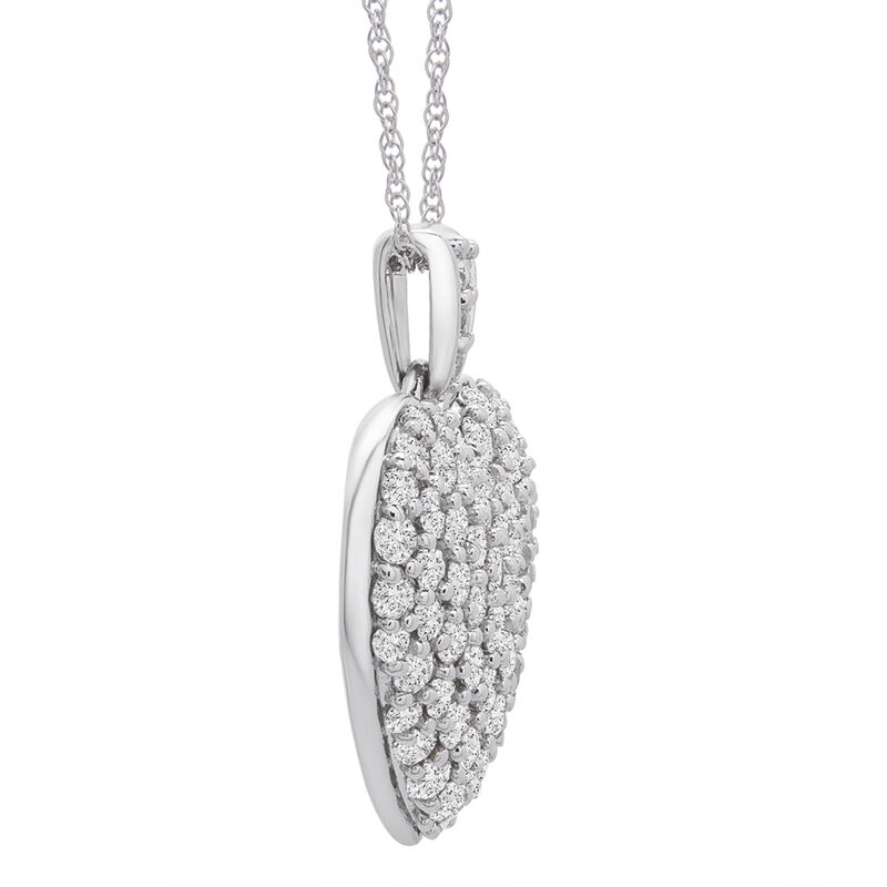 Diamond Heart Necklace 2 ct tw Round-cut 14K White Gold