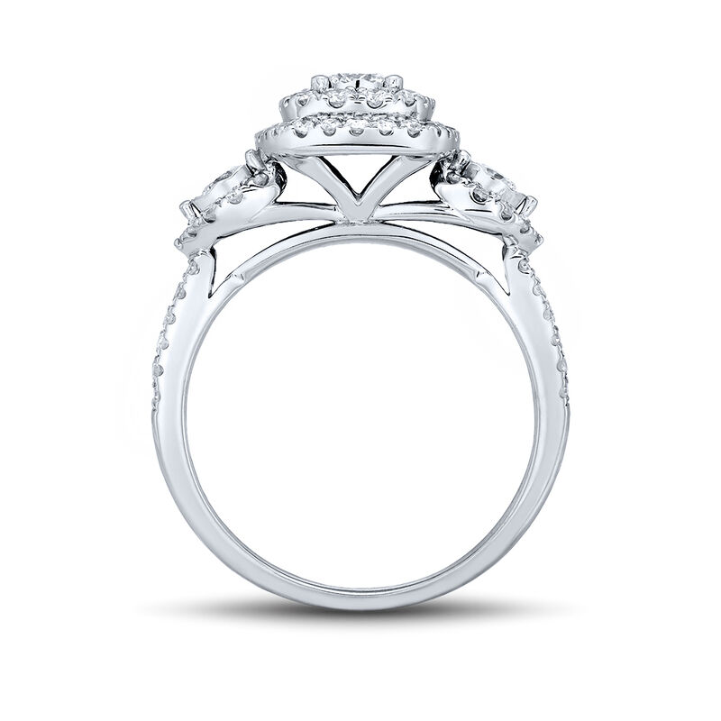 Cushion-Shaped Diamond Engagement Ring with Double Halo in 10K White Gold &#40;1 ct. tw.&#41;
