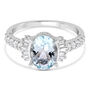 Aquamarine Ring with Diamonds in 10K White Gold &#40;3/8 ct. tw.&#41;