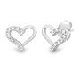 Diamond Open Heart Stud Earrings in Sterling Silver &#40;1/4 ct. tw.&#41;