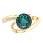 Lab-Created Alexandrite and Diamond Ring in 10K Yellow Gold 