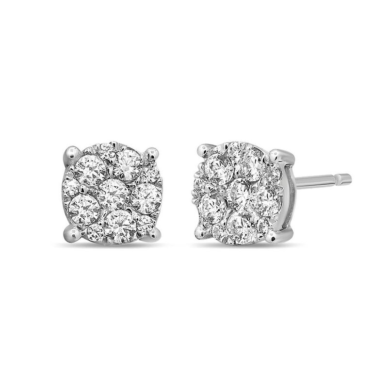 Diamond Earrings in 10K White Gold