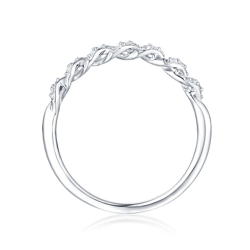 Lab Created White Sapphire Twist Ring in Sterling Silver