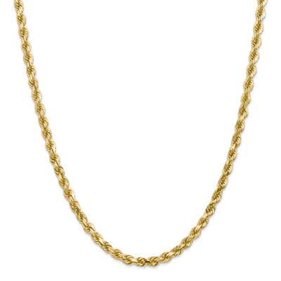 Diamond Cut Rope Chain in 14K Yellow Gold, 22