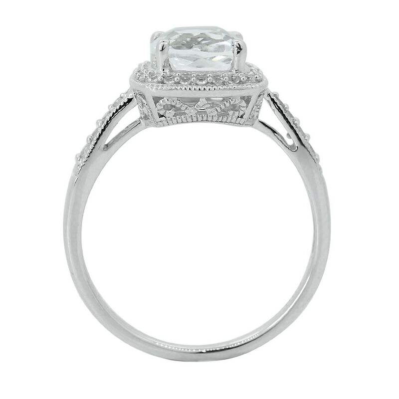 Lab Created White Sapphire Ring in Sterling Silver