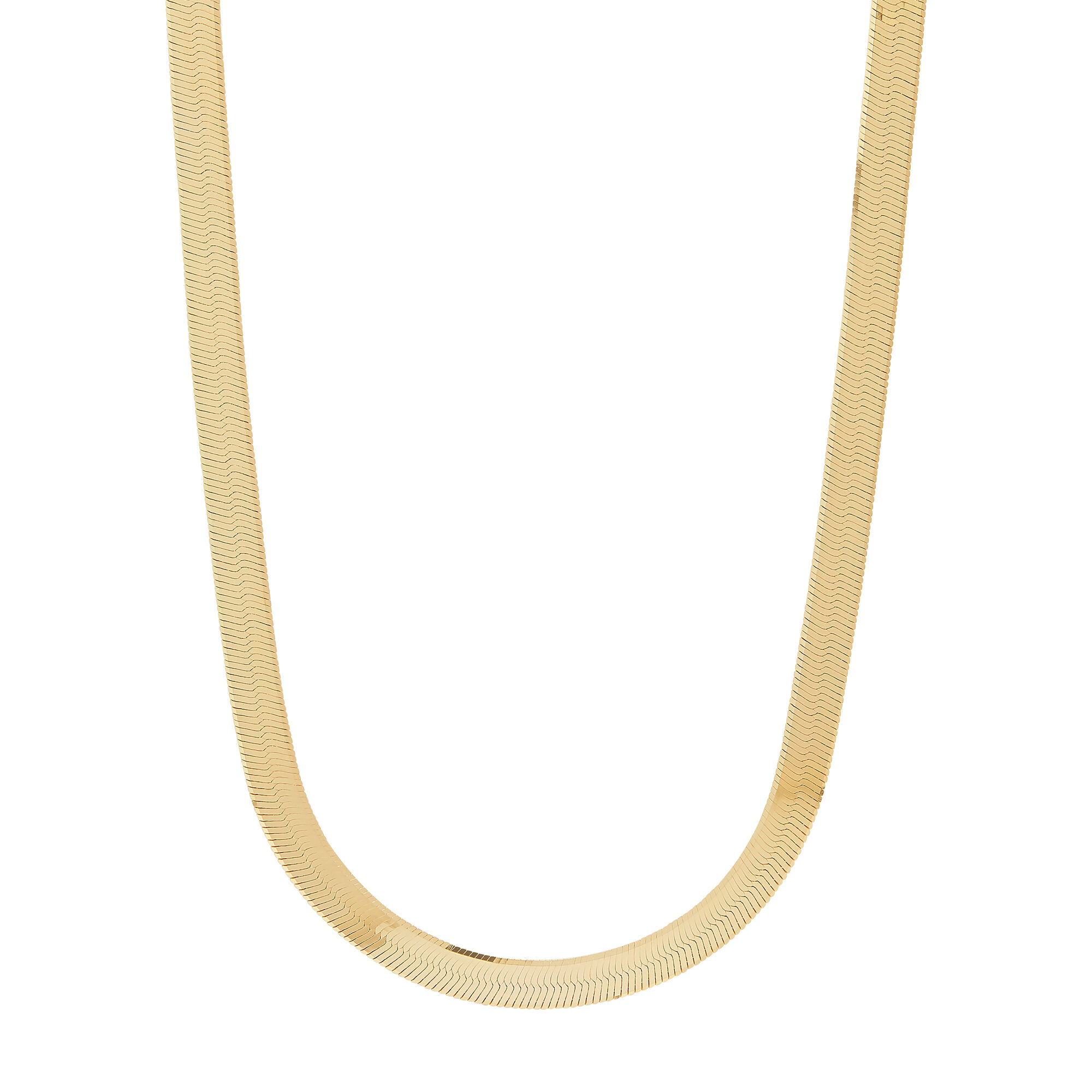 Amazon.com: Jewelry Affairs 14k Yellow Real Solid Gold Imperial Herringbone  Chain Necklace, 6.0mm (7 Inches): Clothing, Shoes & Jewelry