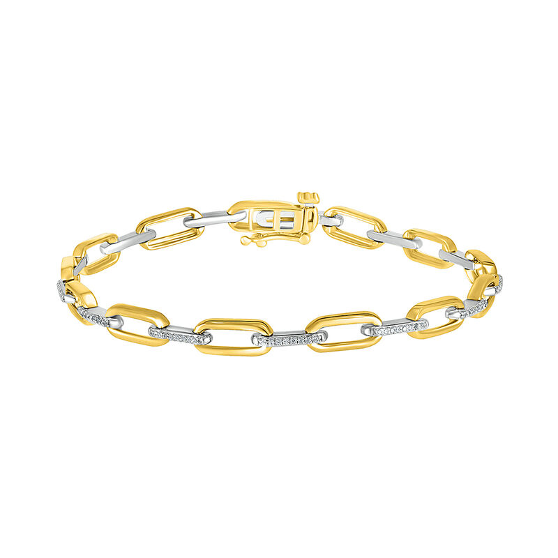 10k Solid Gold Paperclip Bracelet With Long Chain Links 10k 