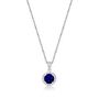 Lab Created Birthstone &amp; 1/10 ct. tw. Diamond Pendant in Sterling Silver