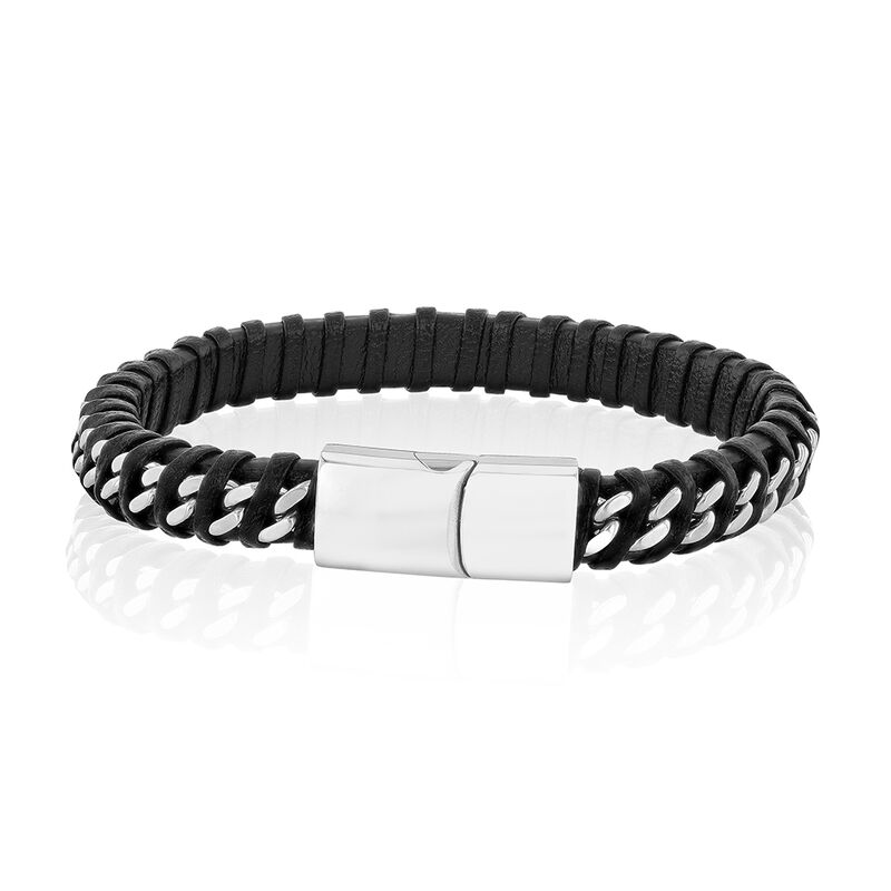Men&rsquo;s Braided Chain Bracelet in Stainless Steel