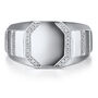 Men&rsquo;s Diamond Signet Ring in Sterling Silver &#40;1/8 ct. tw.&#41;