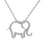 Elephant Pendant with Diamond Accents in Sterling Silver