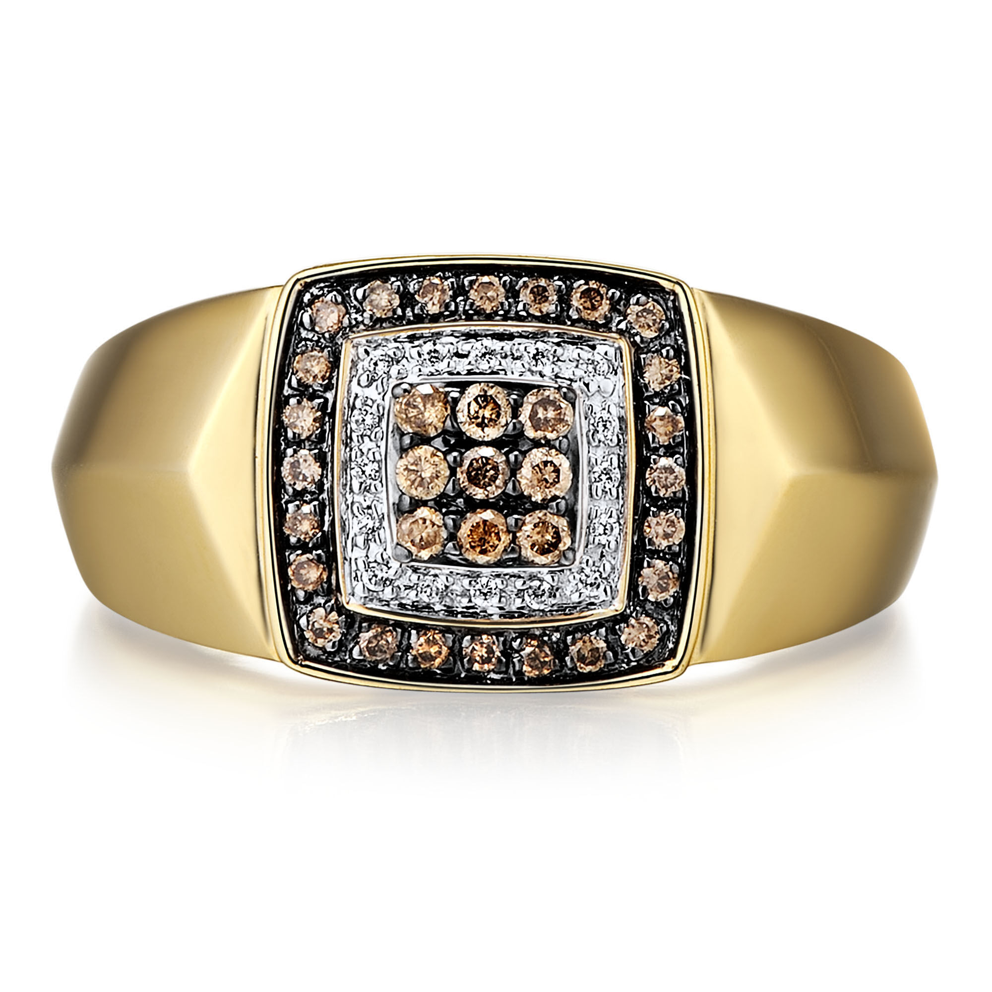 Vintage 10k Yellow Gold Ring Round Diamond .10CT Size 10 Mens H/SI