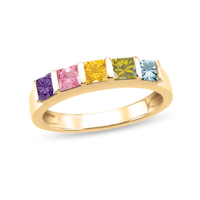 custom gemstone ring with princess-cut stones (3-5 stones)