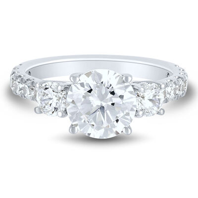 Lab Grown Diamond Three-Stone Engagement Ring in 14K White Gold (3 ct. tw.)