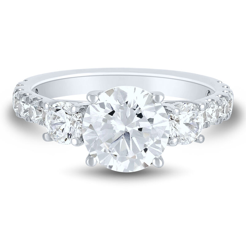 Lab Grown Diamond Three-Stone Engagement Ring in 14K White Gold &#40;3 ct. tw.&#41;