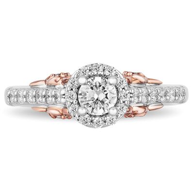 Enchanted Disney Belle 3/4 ct. tw. Diamond Engagement Ring in 14K White & Rose Gold