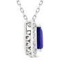 Pear-Shaped Tanzanite and Diamond Pendant in 10K White Gold &#40;1/5 ct. tw.&#41;