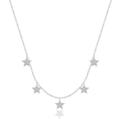 Diamond Dangle Star Necklace in Sterling Silver (1/4 ct. tw.)