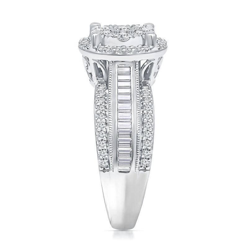 Round Multi-Diamond Engagement Ring in 10K White Gold &#40;1 ct. tw.&#41;