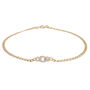 Curb Link Anklet with Diamond Accents in 10K Yellow Gold, 9.5&quot;