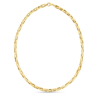 Fancy Link Chain Necklace in 14K Yellow Gold, 6.5MM, 18” 