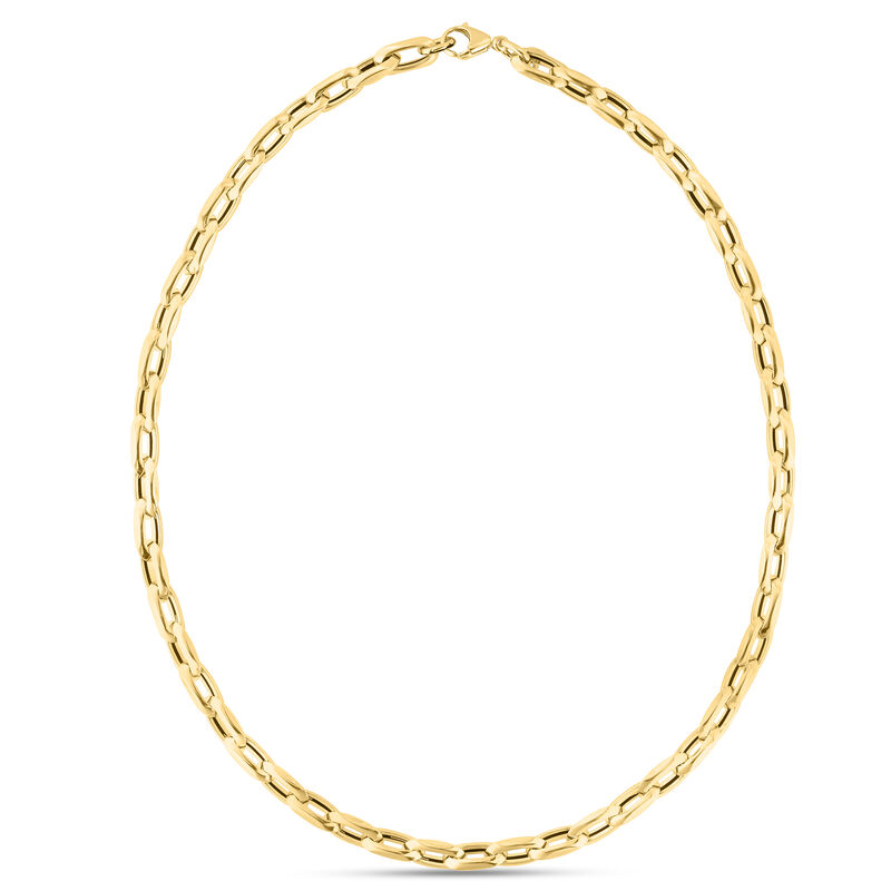 Fancy Link Chain Necklace in 14K Yellow Gold, 6.5MM, 18&rdquo; 