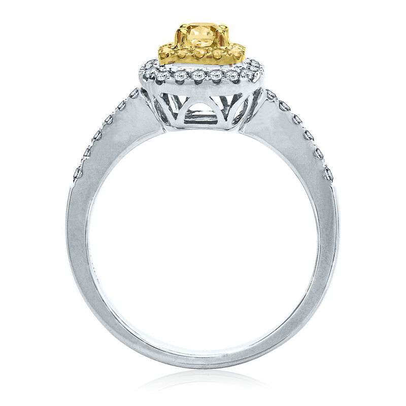 3/4 ct. tw. Yellow &amp; White Diamond Ring in 14K White &amp; Yellow Gold