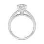 Round Moissanite Ring with Split-Shank Band in 14k white gold &#40;2 1/5 ct. tw.&#41;